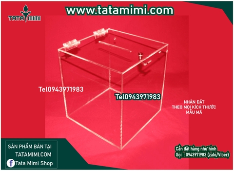 Thùng mica trong có sẵn hình vuông với kích thước 20cm trở lên