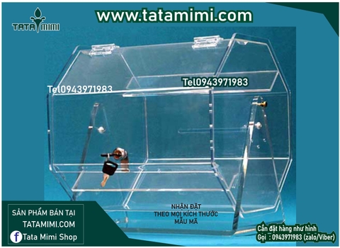 Mẫu thùng mica kèm ổ khóa