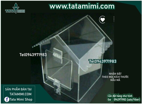 Thùng mica trong suốt có đính kèm ổ khóa