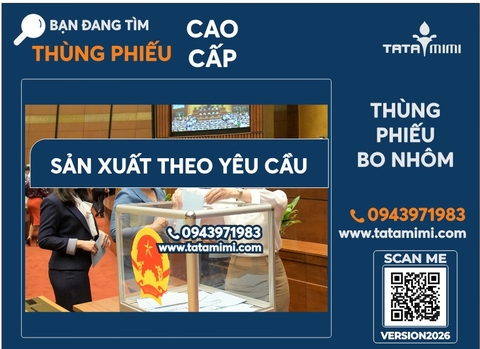 Kiểu thùng phiếu (thùng từ thiện) bo viền nhôm hoặc inox màu vàng làm ở đâu? Cần gấp cho sự kiện