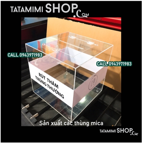 Thùng bốc thăm mica lấy liền