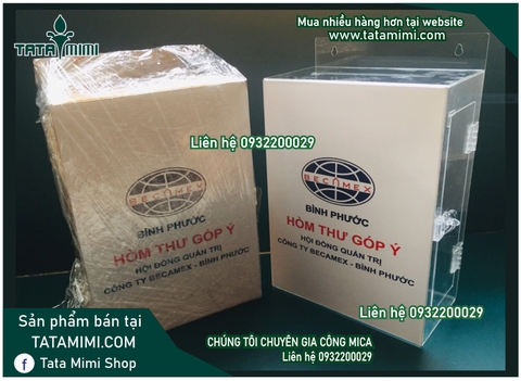 Thùng thư góp ý trong dán decal mặt trước