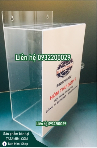 Thùng thư góp ý bằng mica và nội dung bồi decal 