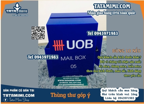Thùng thư mica từ các màu xanh