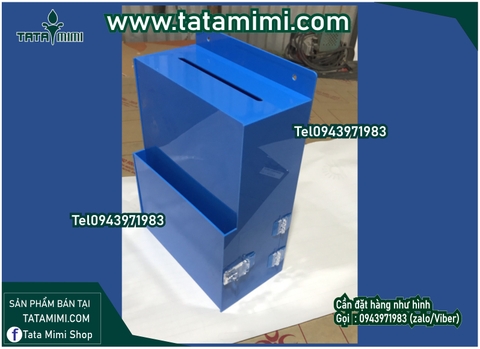Hòm thư góp ý từ mica màu xanh coban