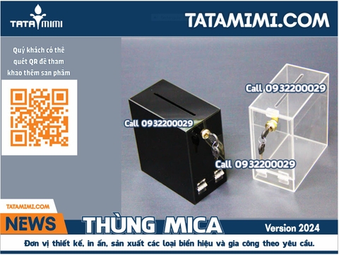 Khai Trương Cửa Hàng - Thùng Tips Mica Đỏ In Hình Dễ Thương, Sản Phẩm Độc Đáo Từ Công Ty Tata Mimi!