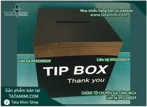 Thùng mica đen trắng có hàng sẵn