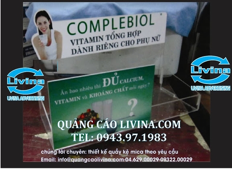 Kệ mica đựng thuốc để bày bán tại các hiệu thuốc