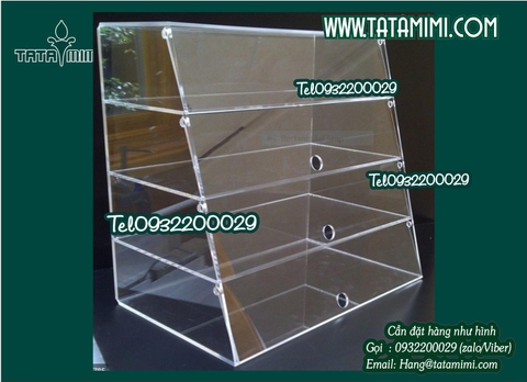 Tủ bánh bằng mica 8mm kết hợp cùng mica độ dày khác nhau
