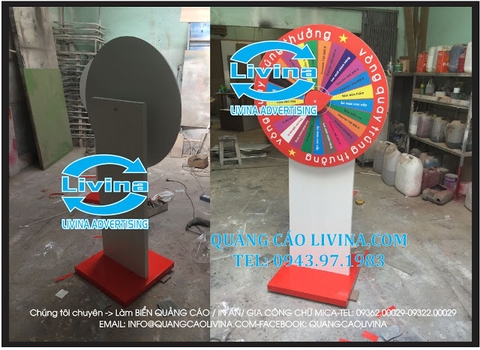 Vòng quay trúng thưởng chân sắt,mặt gỗ