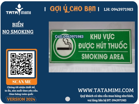 Biển No smoking mica xanh