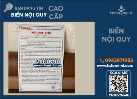 Biển nội quy 60x90 cm