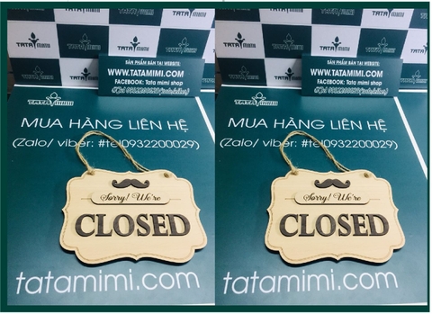 Biển open closed gỗ dây dù