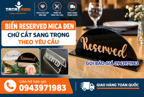 Biển Reserved mica đen