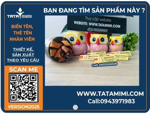 Biển tên nhân viên màu mỡ gà