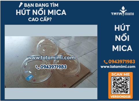 Hút nổi bán cầu mica trong 3mm kích thước 60cm