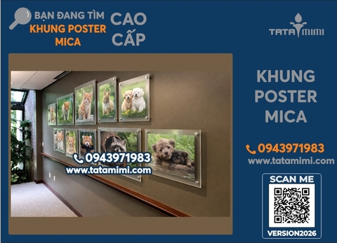 Khung mica treo tường 80x60 gia công theo yêu cầu