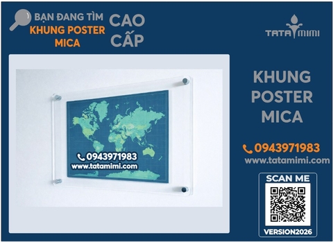 Gia công khung mica treo tường kèm vít theo kích thước yêu cầu