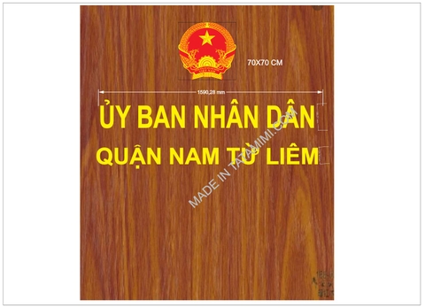 Ốp Alu Vân Gỗ ,Ốp Quốc Huy lên hội trường của ủy ban nhân dân