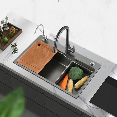 [Giải đáp] Nên lựa chọn chậu rửa bát 1 hố hay 2 hố?