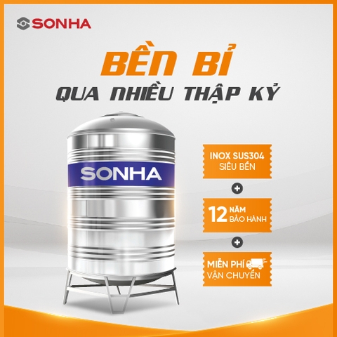 Bồn inox Sơn Hà mẫu đứng - 2.500 (F1140)