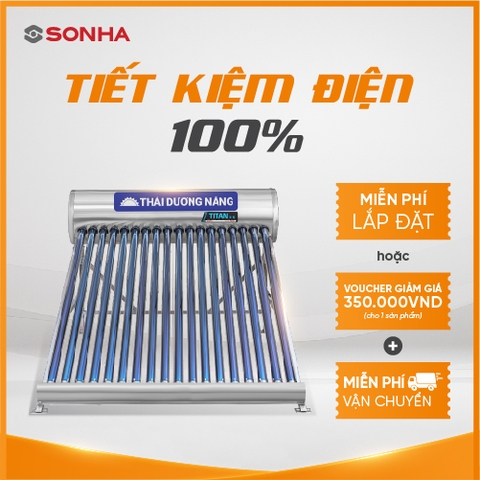 Thái dương năng Sơn Hà TITAN 316 ống dầu 58 - 200 - mái bằng