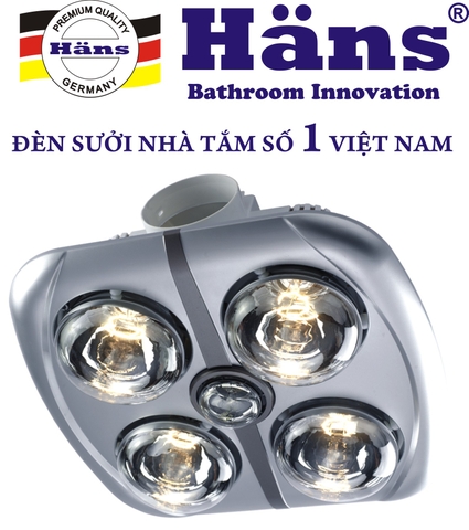 ĐÈN SƯỞI NHÀ TẮM HANS 4 BÓNG ÂM TRẦN H4B176