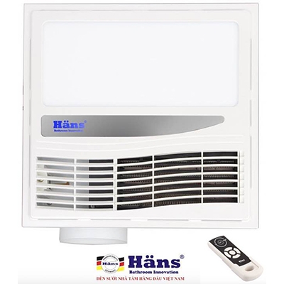QUẠT HÚT ÂM TRẦN KÈM SƯỞI  HANS - ĐIỀU KHIỂN TỪ XA. MODEL: HA-R