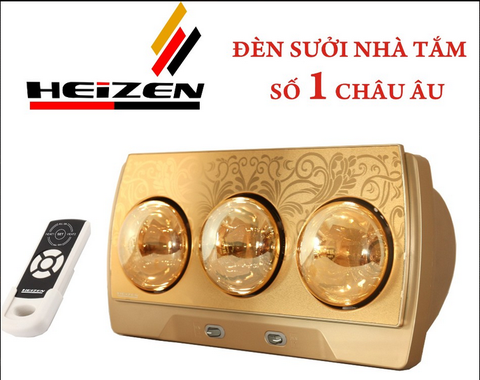 ĐÈN SƯỞI HEIZEN 3 BÓNG ĐIỀU KHIỂN TỪ XA HE3BR