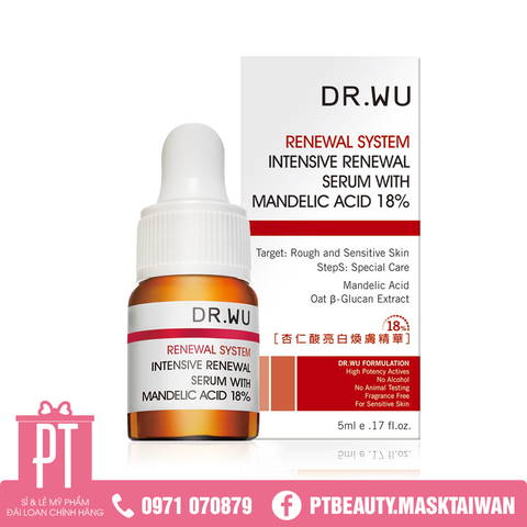 Serum tái tạo da Dr.Wu Intensive Renewal Serum With Mandelic Acid 18% 5ML