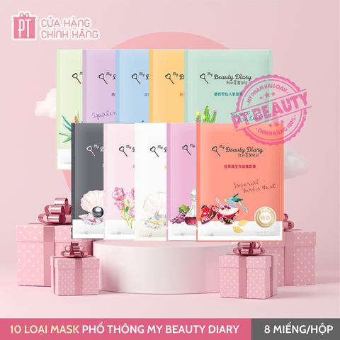 10 LOẠI MẶT NẠ PHỔ THÔNG MY BEAUTY DIARY HỘP 8 MIẾNG