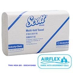 SCOTT  Multi-Fold Towel Airflex 28610-28620 (giấy lau Airflex dạng xếp tờ đóng gói rút kéo)