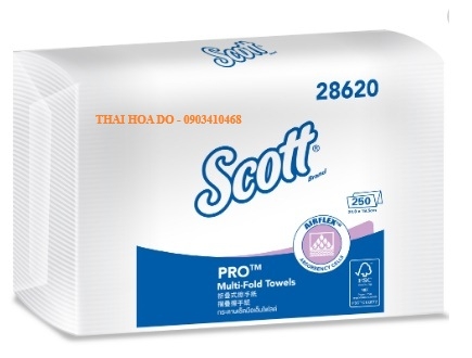 SCOTT  Multi-Fold Towel Airflex 28610-28620 (giấy lau Airflex dạng xếp tờ đóng gói rút kéo)