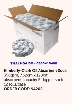 KC OILS SORBENT SOCK OS30 (mã  94202) - Ống phao quây thấm dầu tràn