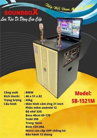 Loa kéo màn hình ADX 1521M, bass 40cm, 800w, 2 micro UHF