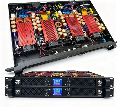 Main đẩy 4 kênh TDX D4.1300 Sử dụng mạch Class D nguồn xung. nhỏ gọn nhẹ công suất 1300w/k