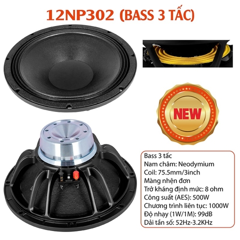 Loa bass rời 30 từ neo coil 7612NP302 - 300w - từ trắng