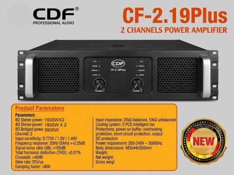 Cục đẩy công suất 2 Kênh chuyên sub CDF CF 2.19 PLUS