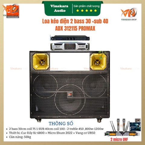 Loa kéo điện 3 bass - 2 bass 30 +sub 40 ADX 312115 PROMAX