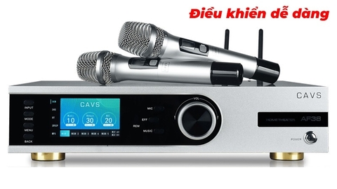 Amply 3 In 1 CAVS AF38 chính hãng, 800w x 2 CH 8ohm, Classs H, Kèm 2 Micro