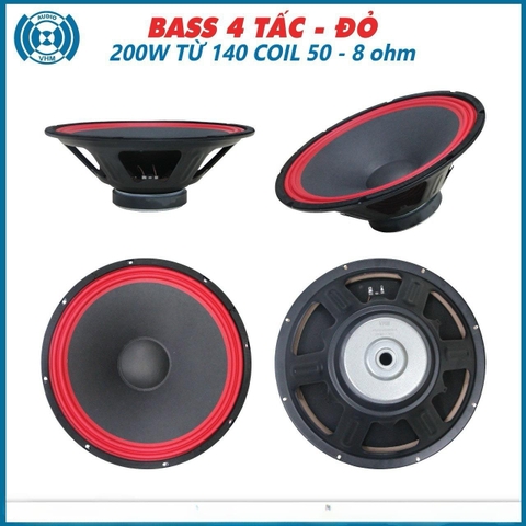 Loa bass rời 40 4 tấc 200w,từ 140 coil 50 đỏ,8 OHM