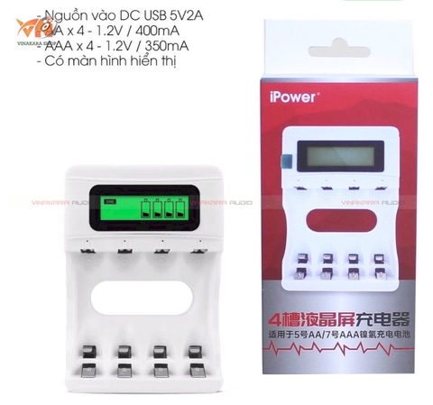 Bộ Sạc Pin Đa Năng IPower AA, AAA