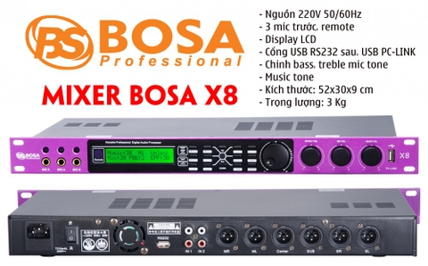 Vang số karaoke Bosa X8 – Tím