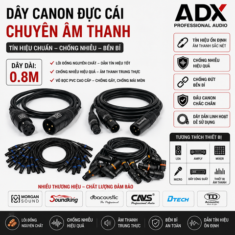 Dây tín hiệu âm thanh Canon Đực - Cái, nhiều loại