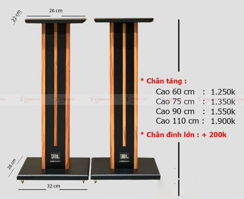 Cặp Chân để loa gỗ bookshelf 6 Tấc 60CM, 8 tấc 75CM, 9 Tấc 90cm