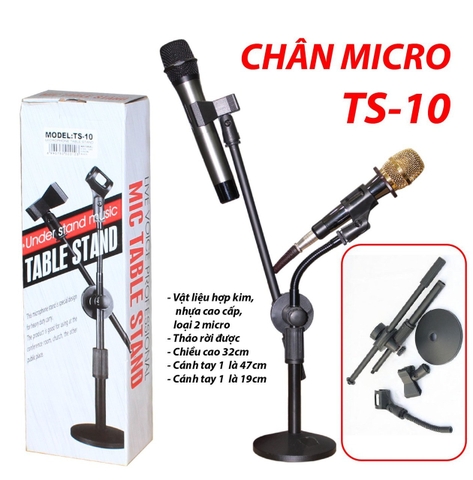 CHÂN MICRO ĐỂ BÀN TS-10, CAO 32CM