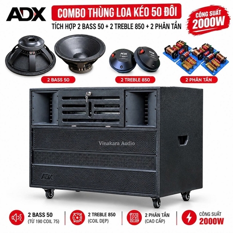 Loa Kéo Điện Ngoài Trời ADX 218-LKD PRO, Bass 50 Đôi, 1800W-2000W