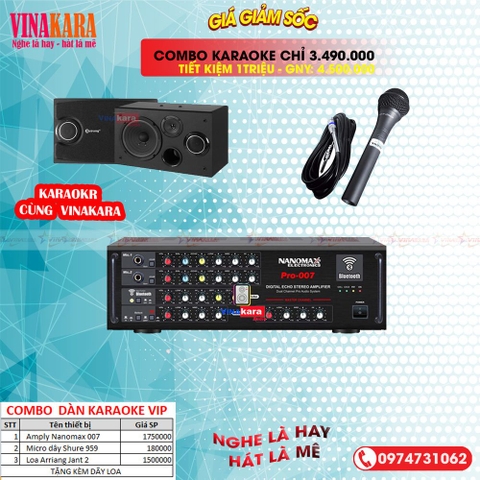 Combo dàn karaoke gia đình CBVIP 007