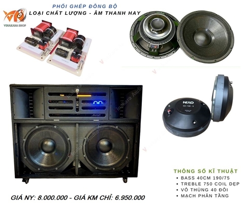 Combo loa kéo điện 40 đôi RCF ADX LKDT402 (Không bao gồm main + micro + vang )