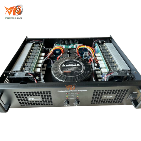 Cục đẩy công suất 2 kênh PT accoutic T-3200 32 sò, PT accoutic, 2 kênh x 1000w